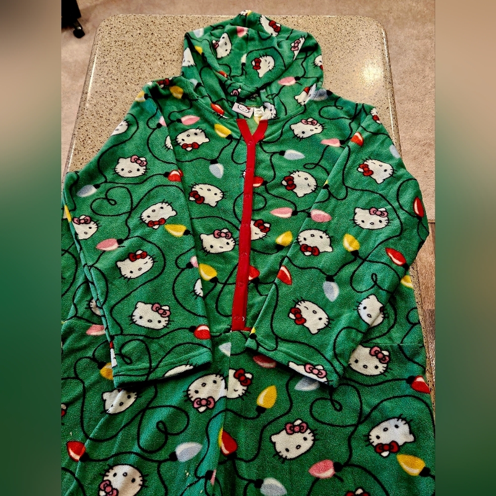 NWOT Hello Kitty Festive Onsie Pajamas Fits 1-2X